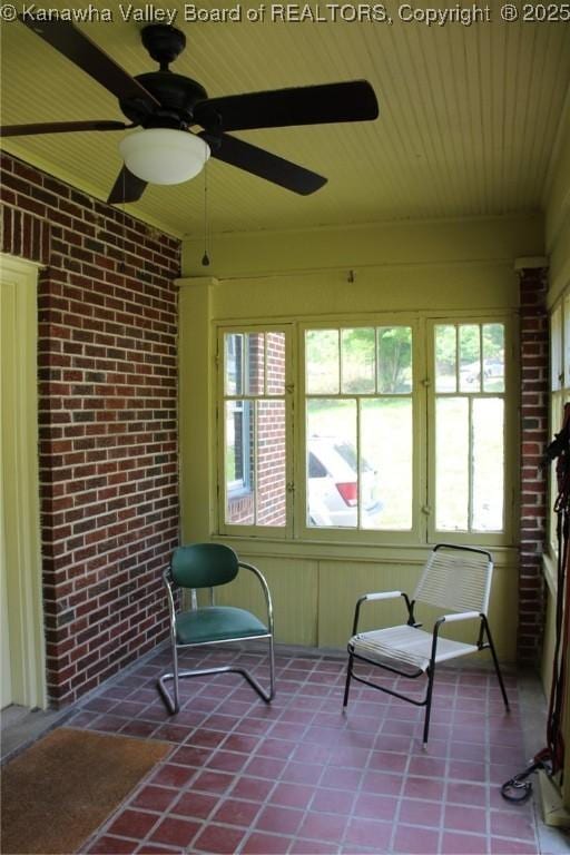 1840-A Oakridge Dr, Charleston, WV 25311 - sunroom with healthy amount of natural light and ceiling fan