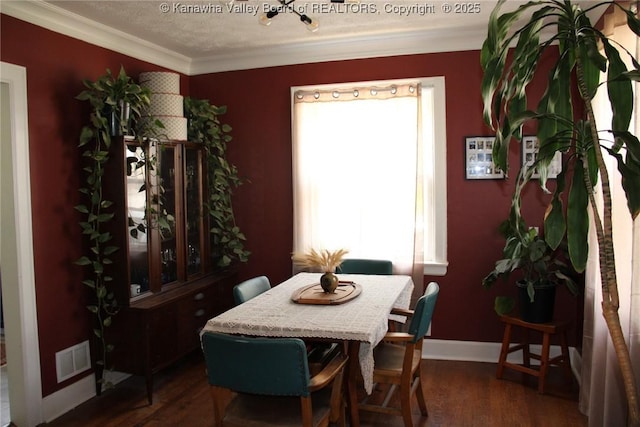 1840-A Oakridge Dr, Charleston, WV 25311 - dining space with ornamental molding and wood finished floors