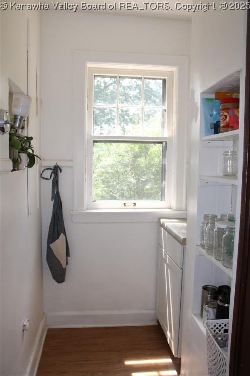 1840-A Oakridge Dr, Charleston, WV 25311 - laundry area featuring healthy amount of natural light and wood finished floors