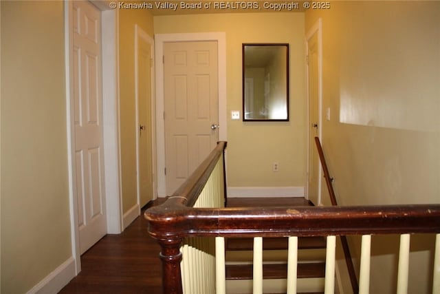 1840-A Oakridge Dr, Charleston, WV 25311 - staircase with baseboards and wood finished floors