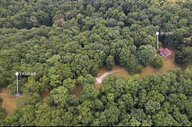 690 Rambling Hills Rd, Elkview, WV 25071 - aerial overview of property's location featuring a forest and property boundaries highlighted