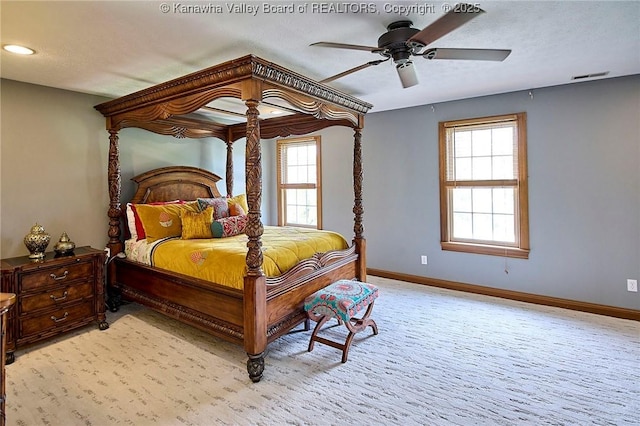 1004 Wethersfield Xing, Hurricane, WV 25526 - bedroom with light carpet, multiple windows, and a ceiling fan