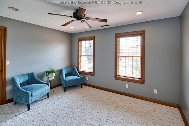 1004 Wethersfield Xing, Hurricane, WV 25526 - living area featuring ceiling fan and recessed lighting