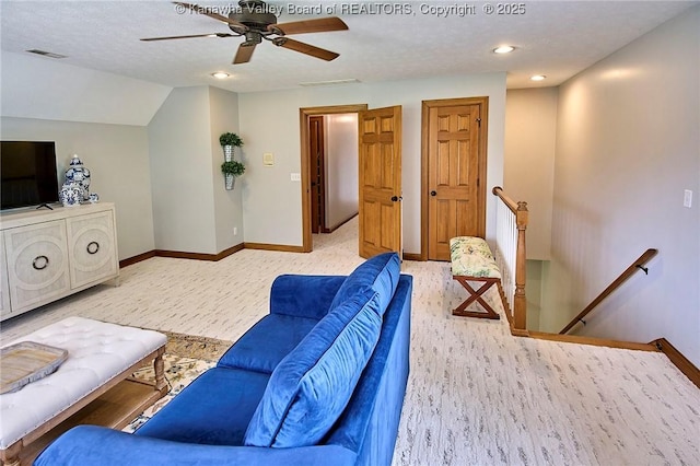 1004 Wethersfield Xing, Hurricane, WV 25526 - living area with a ceiling fan, recessed lighting, and lofted ceiling