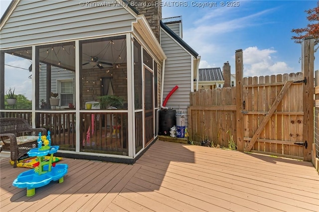 916 Amherst Dr, Charleston, WV 25302 - deck with a sunroom and a gate