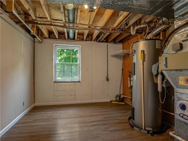 227 Maplewood Ests, Scott Depot, WV 25560 - basement featuring water heater and wood finished floors