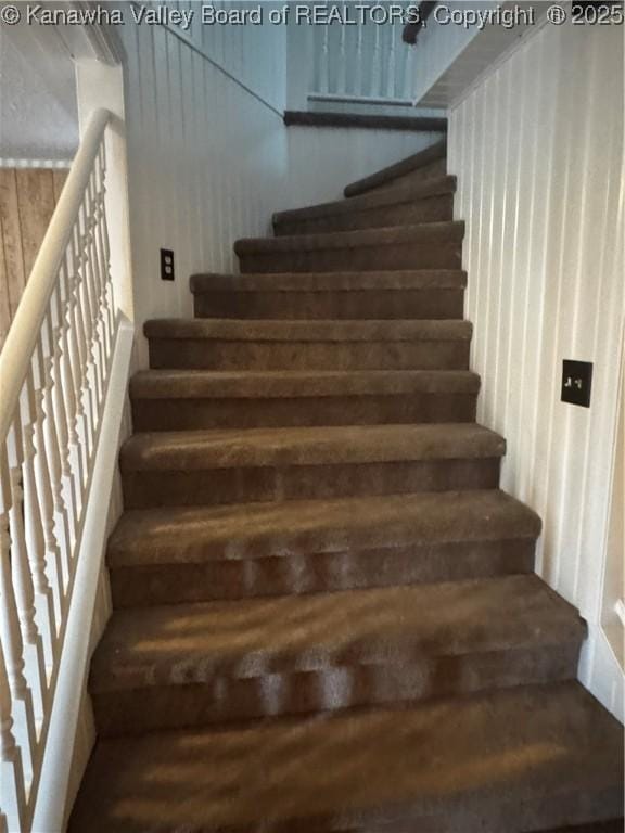 969 Airport Rd, Chapmanville, WV 25508 - stairway featuring wood finished floors
