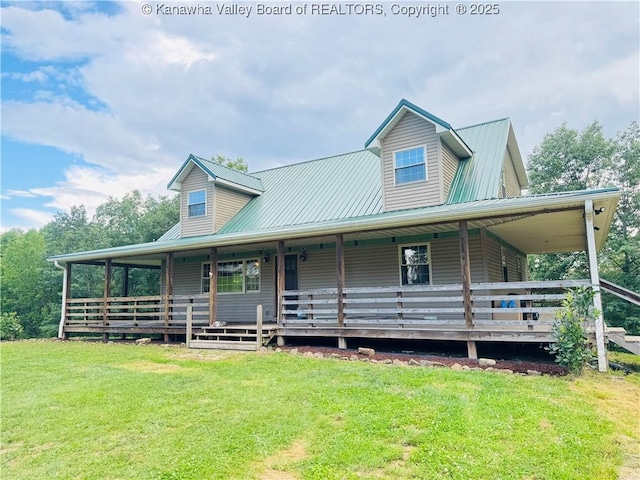 4136 Iva Durst Rd, Leon, WV 25123 - farmhouse inspired home with a front yard and a metal roof