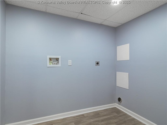 5285 Kelly Rd, Charleston, WV 25313 - washroom with wood finished floors, hookup for an electric dryer, and washer hookup
