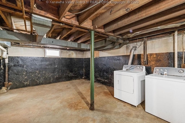 104 E Riverview Dr, Belle, WV 25015 - basement with washer and clothes dryer