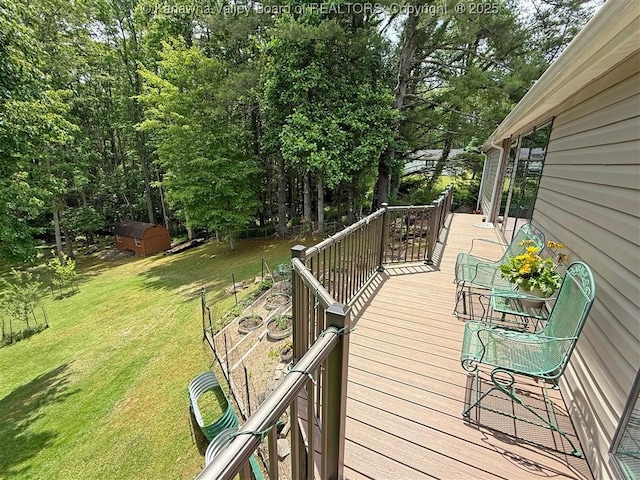 960 Grandview Rd, Daniels, WV 25832 - wooden deck with a lawn and a garden