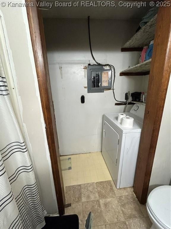 322 16th St, Dunbar, WV 25064 - washroom with washer / clothes dryer and electric panel