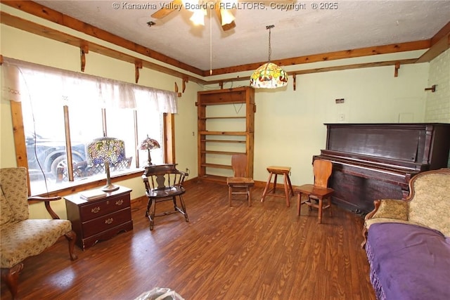 322 16th St, Dunbar, WV 25064 - living area featuring wood finished floors and ceiling fan
