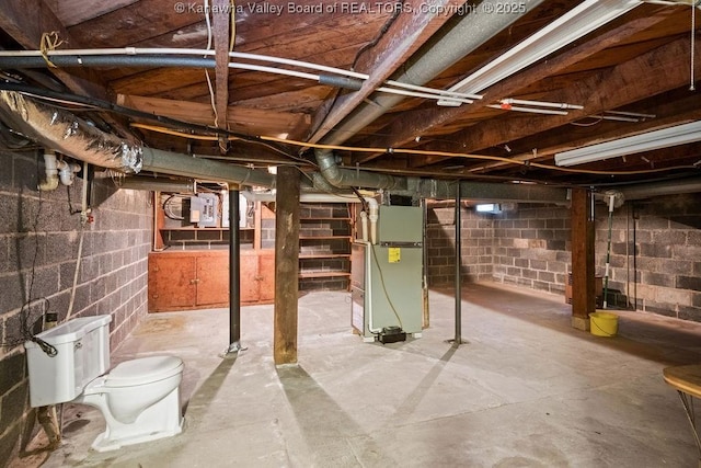 9627 Procious Maysel Rd, Procious, WV 25164 - unfinished basement with heating unit