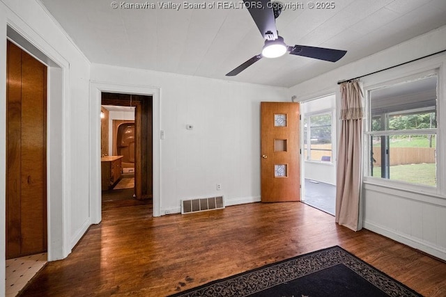 9627 Procious Maysel Rd, Procious, WV 25164 - empty room featuring wood finished floors and a ceiling fan