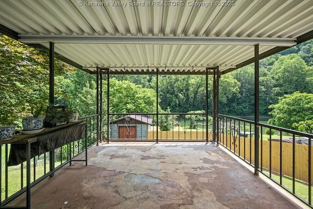 9627 Procious Maysel Rd, Procious, WV 25164 - view of patio featuring a storage unit