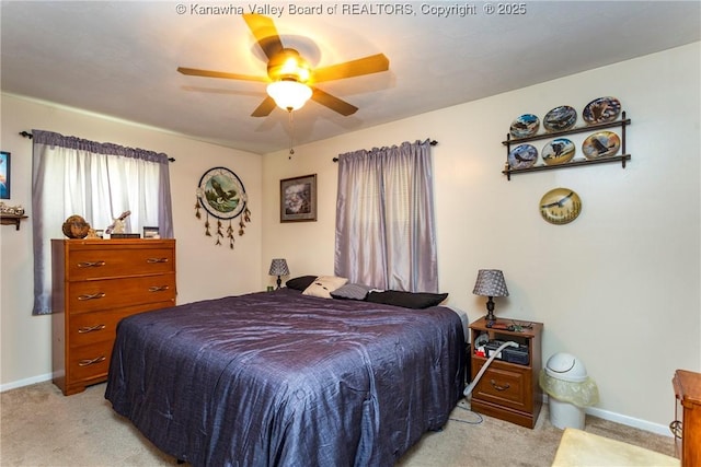 3983 39th St E, Nitro, WV 25143 - bedroom with light carpet and a ceiling fan