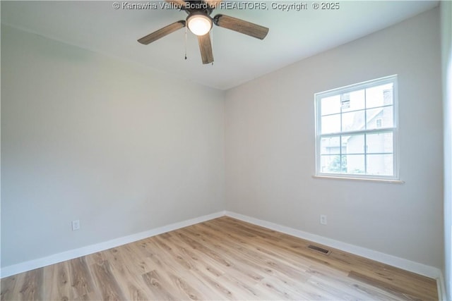 2023 Roxalana Rd, Dunbar, WV 25064 - empty room featuring light wood-style flooring and a ceiling fan