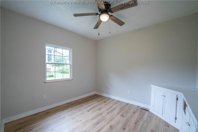 2023 Roxalana Rd, Dunbar, WV 25064 - unfurnished room with light wood-type flooring and ceiling fan