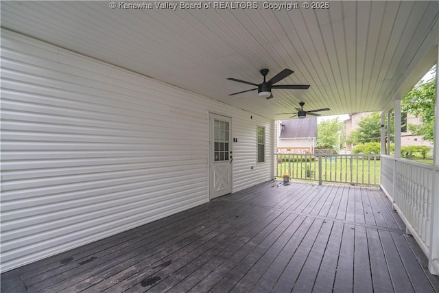 2023 Roxalana Rd, Dunbar, WV 25064 - wooden deck featuring ceiling fan