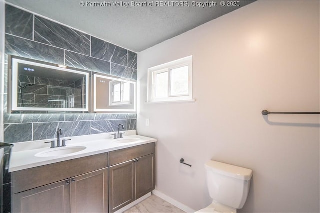 2023 Roxalana Rd, Dunbar, WV 25064 - bathroom featuring double vanity and marble finish floors