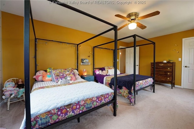 32 Carriage Rd, Charleston, WV 25314 - carpeted bedroom featuring ceiling fan and baseboards