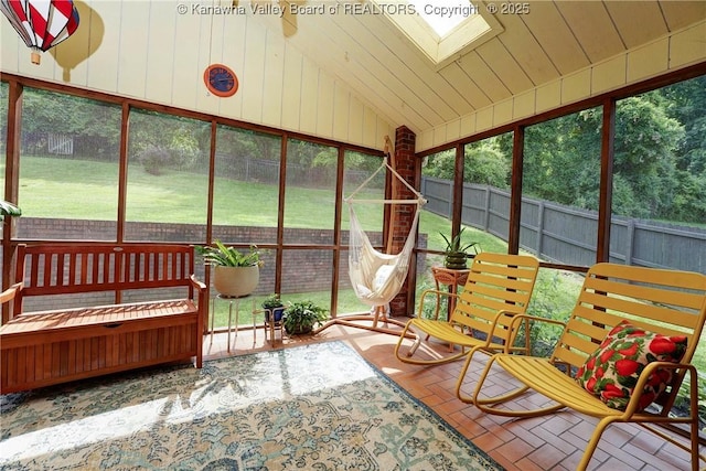 32 Carriage Rd, Charleston, WV 25314 - sunroom / solarium with lofted ceiling, a skylight, and plenty of natural light