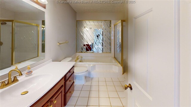 81 Hamill Rd, Huntington, WV 25701 - bathroom featuring vanity, tile patterned floors, a shower stall, and a bath