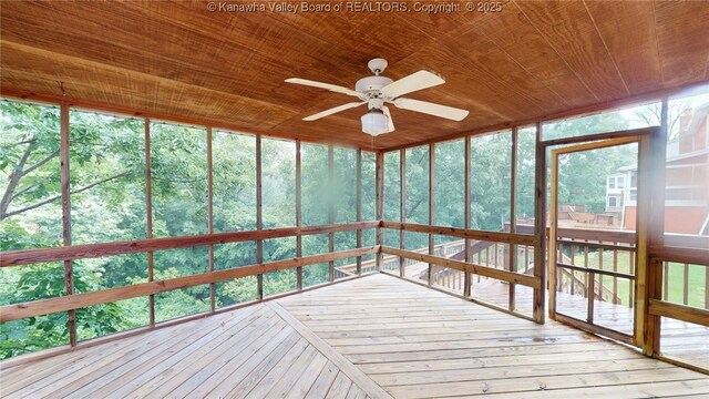 81 Hamill Rd, Huntington, WV 25701 - unfurnished sunroom with ceiling fan