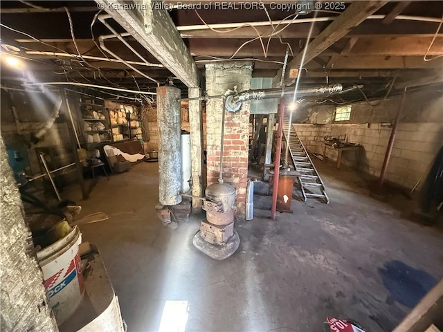 23908 Coal River Rd, Wv, WV 25148 - unfinished basement featuring stairway