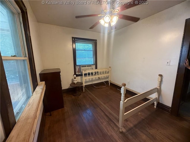 23908 Coal River Rd, Wv, WV 25148 - bedroom featuring wood finished floors and ceiling fan