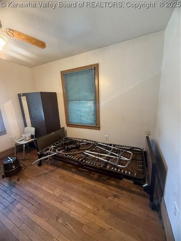 23908 Coal River Rd, Wv, WV 25148 - bedroom with hardwood / wood-style floors and ceiling fan