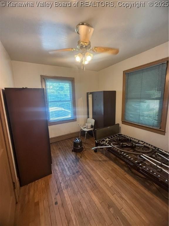 23908 Coal River Rd, Wv, WV 25148 - bedroom featuring hardwood / wood-style floors and ceiling fan