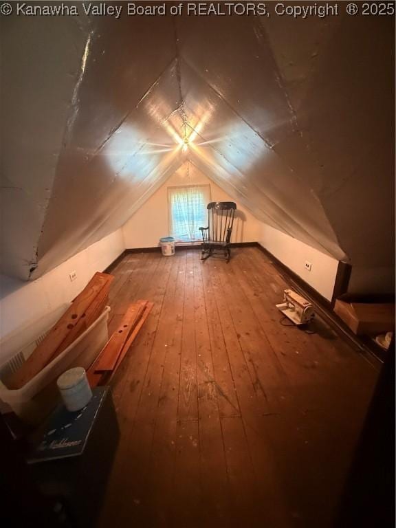23908 Coal River Rd, Wv, WV 25148 - bonus room featuring hardwood / wood-style floors and lofted ceiling