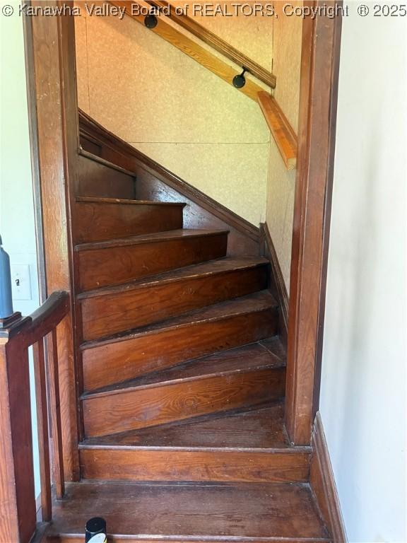 23908 Coal River Rd, Wv, WV 25148 - stairs with baseboards