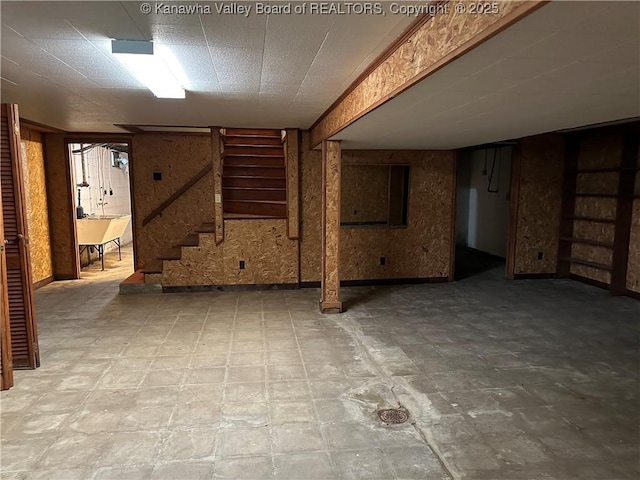 2515 Mount Vernon Ave, Point Pleasant, WV 25550 - finished basement featuring stairway and tile patterned floors