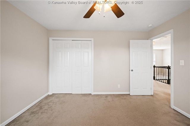 207 Branchfield Dr, Charleston, WV 25314 - unfurnished bedroom featuring carpet floors, a closet, and a ceiling fan