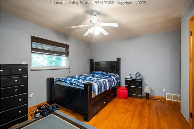 1204 Crown Dr, South Charleston, WV 25309 - bedroom featuring wood finished floors and ceiling fan