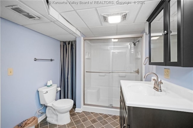 1204 Crown Dr, South Charleston, WV 25309 - bathroom featuring a shower stall, vanity, and tile patterned floors