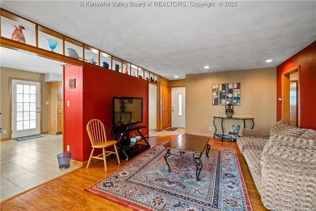 1204 Crown Dr, South Charleston, WV 25309 - living area with wood finished floors and recessed lighting