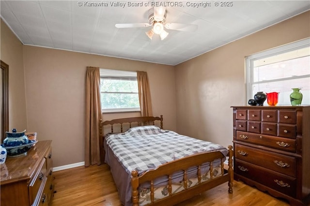 1204 Crown Dr, South Charleston, WV 25309 - bedroom featuring light wood-style floors and a ceiling fan
