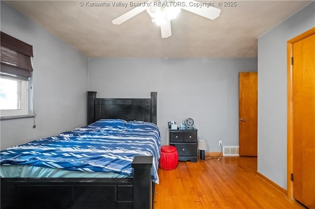 1204 Crown Dr, South Charleston, WV 25309 - bedroom with wood finished floors and ceiling fan