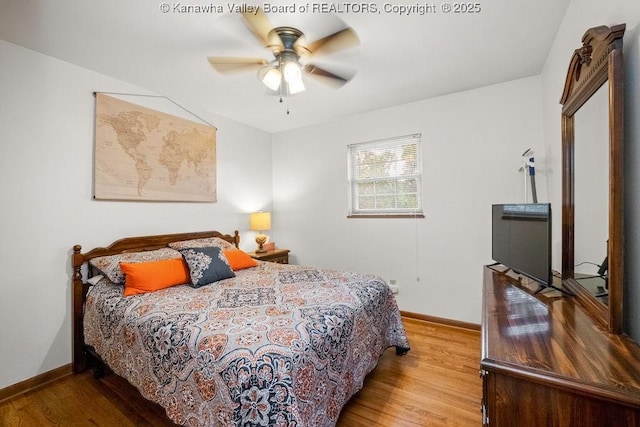 1013 Walnut Rd Unit 4, Charleston, WV 25314 - bedroom with wood finished floors and ceiling fan