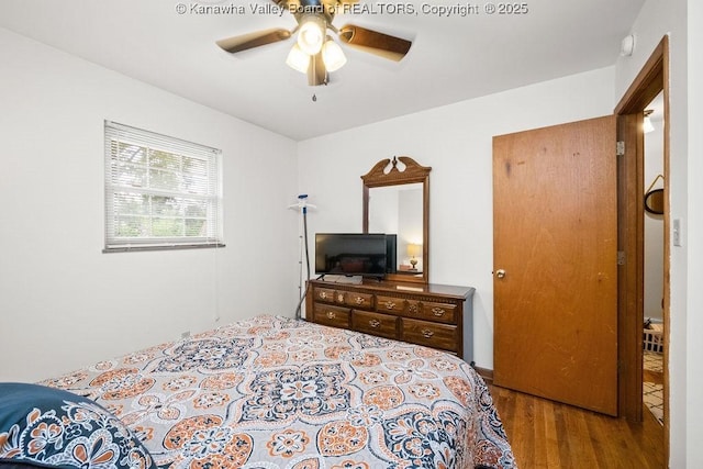 1013 Walnut Rd Unit 4, Charleston, WV 25314 - bedroom with wood finished floors and a ceiling fan