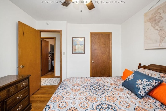 1013 Walnut Rd Unit 4, Charleston, WV 25314 - bedroom featuring wood finished floors, a ceiling fan, and a closet