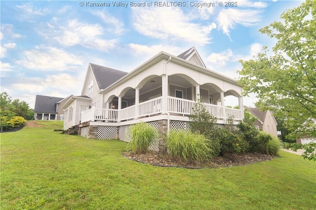 365 Tyler Way, Scott Depot, WV 25560 - rear view of house featuring a yard and a porch