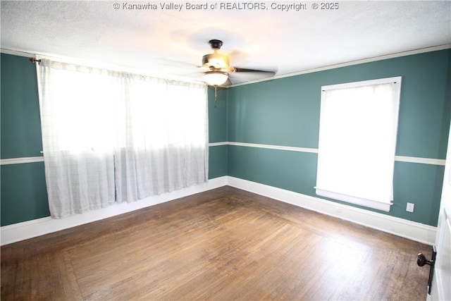624 Randolph St, Charleston, WV 25302 - spare room featuring a ceiling fan, wood finished floors, and a textured ceiling