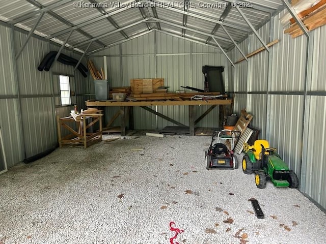 5609 Hurricane Creek Rd, Hurricane, WV 25526 - garage with metal wall