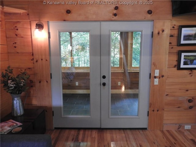 5609 Hurricane Creek Rd, Hurricane, WV 25526 - doorway featuring french doors, plenty of natural light, and wood finished floors