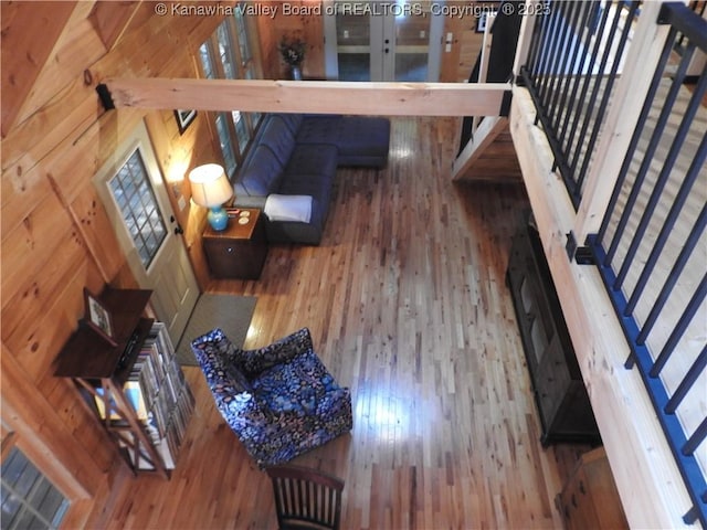 5609 Hurricane Creek Rd, Hurricane, WV 25526 - living room with wood-type flooring and stairway